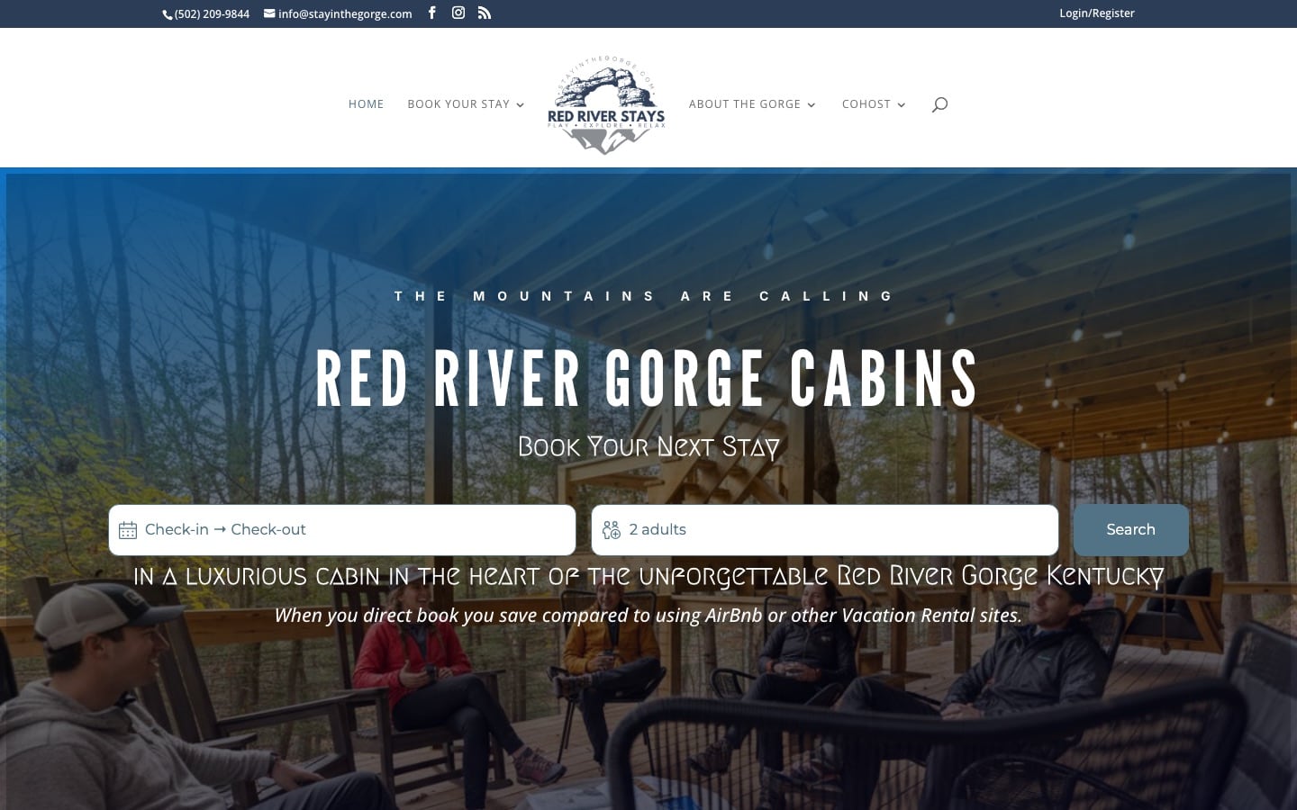 Stay in the Gorge website homepage