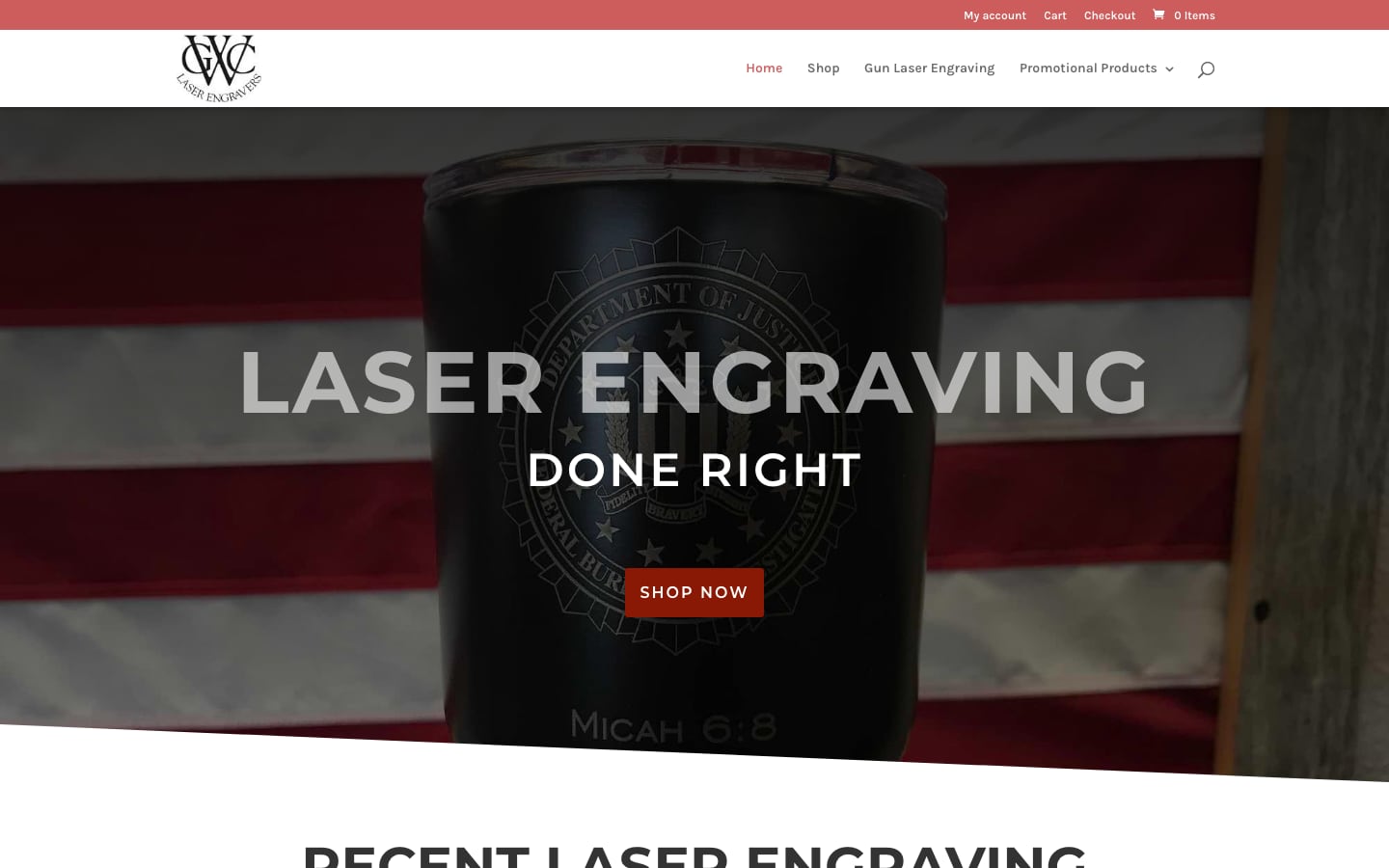 TWGC Laser Engravers website homepage